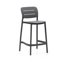 Tabouret d'extérieur Morella en plastique gris hauteur 65 cm