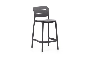 Tabouret d'extérieur Morella en plastique gris hauteur 65 cm