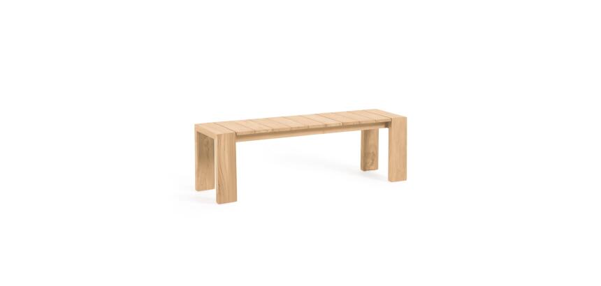 Banc d'extérieur Victoire - bois de teck massif - L 175 x P 38 x H 45 cm