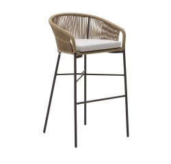 Taburete Yanet de cuerda y acero galvanizado altura 80 cm