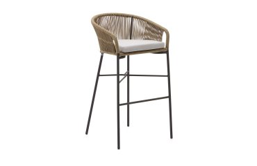 Taburete Yanet de cuerda y acero galvanizado altura 80 cm