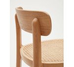 Tabouret Romane bois massif de hêtre naturel avec placage de frêne et rotin H.75 cm