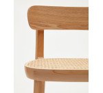 Tabouret Romane bois massif de hêtre naturel avec placage de frêne et rotin H.75 cm