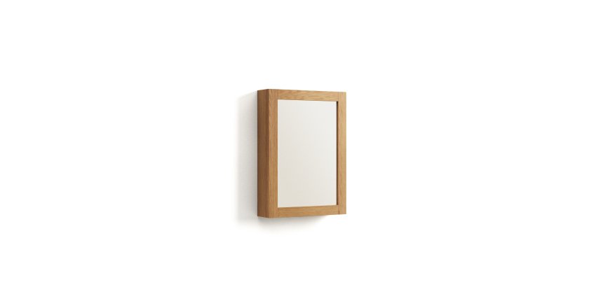 Armoire de toilette avec miroir Kenta en bois de teck massif 50 x 70 cm