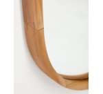 Espejo Magda de madera maciza de teca con acabado natural Ø 45 x 95 cm