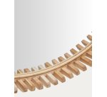 Espejo Polke de madera de teca Ø 80 cm