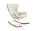 Fauteuil à bascule Vania bouclette blanc