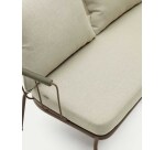 Canapé Salguer 2 places en corde verde et acier finition peinture marron 134 cm