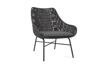 Abeli cord armchair in black