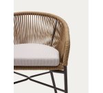 Tabouret Yanet - corde - structure acier galvanisé H 65 cm