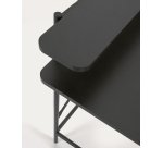 Bureau Galatia en mélaminé noir et pieds en métal laqué noir 120 x 60 cm