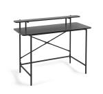 Bureau Galatia en mélaminé noir et pieds en métal laqué noir 120 x 60 cm