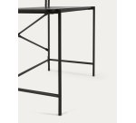 Bureau Galatia en mélaminé noir et pieds en métal laqué noir 120 x 60 cm