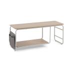 Meuble TV Yamina en mélaminé et acier peint en blanc 110 x 46 cm