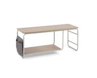 Yamina melamine TV stand with steel in a white finish, 110 x 46 cm