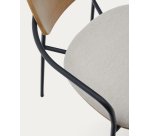 Silla Maureen de chapa de roble acabado natural y metal 