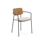 Silla Maureen de chapa de roble acabado natural y metal 