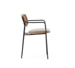 Chaise Maureen contreplaqué de chêne et métal