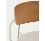 Maureen stapelbare stoel in eikenfineer natuurlijke afwerking en beige poten