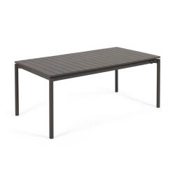 Table de jardin extensible Zaltana en aluminium noir mat 180 (240) x 100 cm