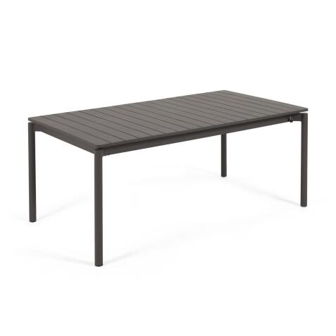 Table de jardin extensible Zaltana en aluminium noir mat 180 (240) x 100 cm