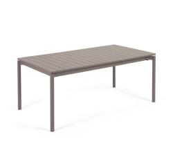 Mesa extensible de exterior Zaltana de aluminio con acabado marrón mate 180 (240) x 100 cm