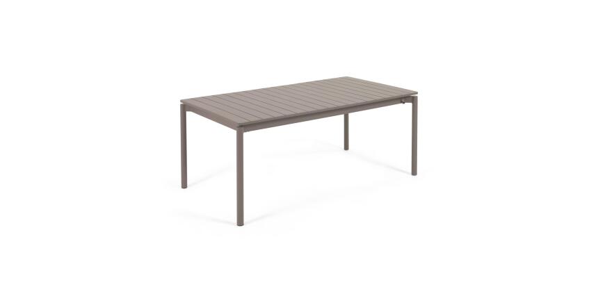 Mesa extensible de exterior Zaltana de aluminio con acabado marrón mate 180 (240) x 100 cm