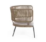 Sillón Nadin de cuerda y patas de acero galvanizado