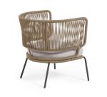 Sillón Nadin de cuerda y patas de acero galvanizado