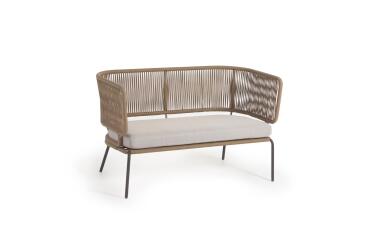 Canapé Nadin - 2 places - corde beige et pieds en acier galvanisé