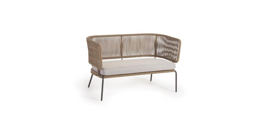 Canapé Nadin 2 places corde et pieds acier galvanisé 135 cm