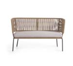 Canapé Nadin 2 places corde et pieds acier galvanisé 135 cm