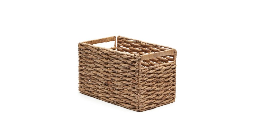 Words basket made from natural fibres with a natural finish