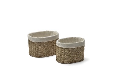 Lot Tossa de 2 paniers format moyen en fibres naturelles