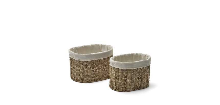 Lot Tossa de 2 paniers format moyen en fibres naturelles