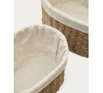 Lot Tossa de 2 paniers format moyen en fibres naturelles