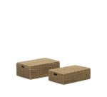 Lot Tossa de 2 boites avec couvercles en fibres naturelles 57 x 36 cm / 60 x 40 cm