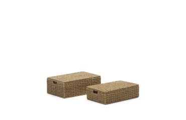 Lot Tossa de 2 boites avec couvercles en fibres naturelles 57 x 36 cm / 60 x 40 cm