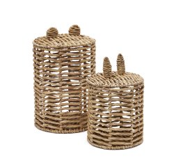 Set van 2 Venezia-kindermanden van natuurvezel 40 cm / 50 cm