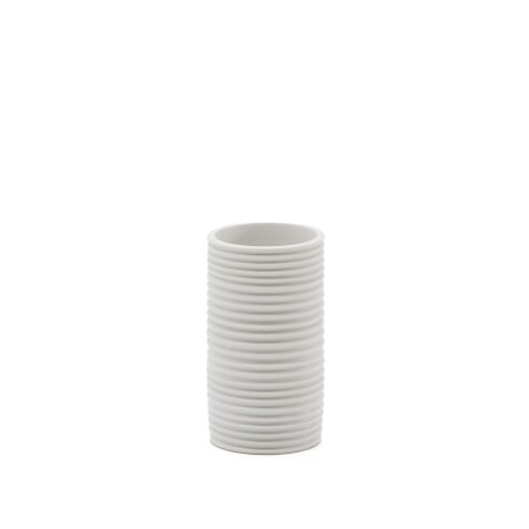 Sibone white ceramic vase, 13 cm