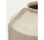 Vase Meja en papier mâché beige 38 cm