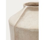Vase Meja en papier mâché beige 47 cm