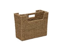 Guixols natural fiber magazine rack with a natural finish