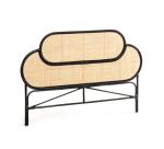 Lalita rotan hoofdeinde met zwarte afwerking, voor bedden van 160 cm