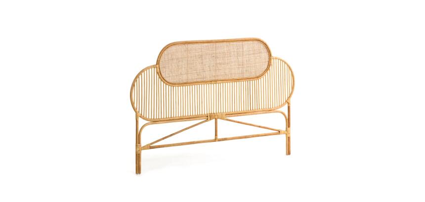 DE_Tête de lit Lalita en rotin avec finition naturelle pour lit de 160 cm