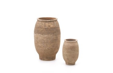 Ensemble Llonga de 2 pots de fleurs en terre cuite, finition naturelle Ø 54 / 32 cm
