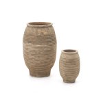 Ensemble Llonga de 2 pots de fleurs en terre cuite, finition naturelle Ø 54 / 32 cm