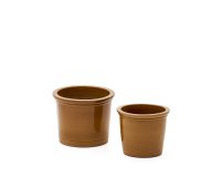 Set Presili de 2 maceteros de cerámica con acabado mostaza glaseado Ø 37 / 47 cm