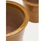 Ensemble Presili de 2 pots de fleurs en céramique, finition moutarde vernissée Ø 37 / 47 cm