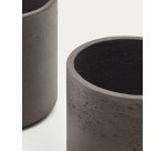 Ensemble Sintina de 3 pots de fleurs en ciment et fibre de verre gris Ø 23 cm / Ø 27,5 cm / 32 cm